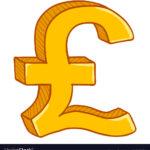 Vector Cartoon Gold Currency Sign Britain Pound Symbol