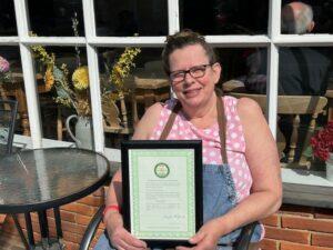 Kathryn Ball award Photo of Kathryn Ball with award